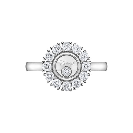 Chopard Happy Diamonds ring in 18k ethical white gold with diamonds, view 2