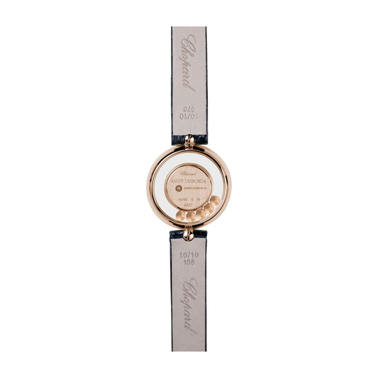 Chopard Happy Diamonds watch in 18k ethical rose gold with moving diamonds, view 2