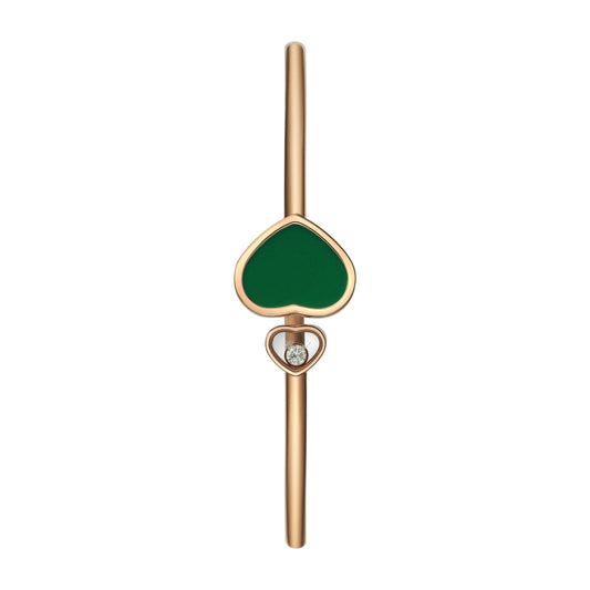 Chopard Happy Hearts bangle in 18k ethical rose gold with diamonds and agate view 2