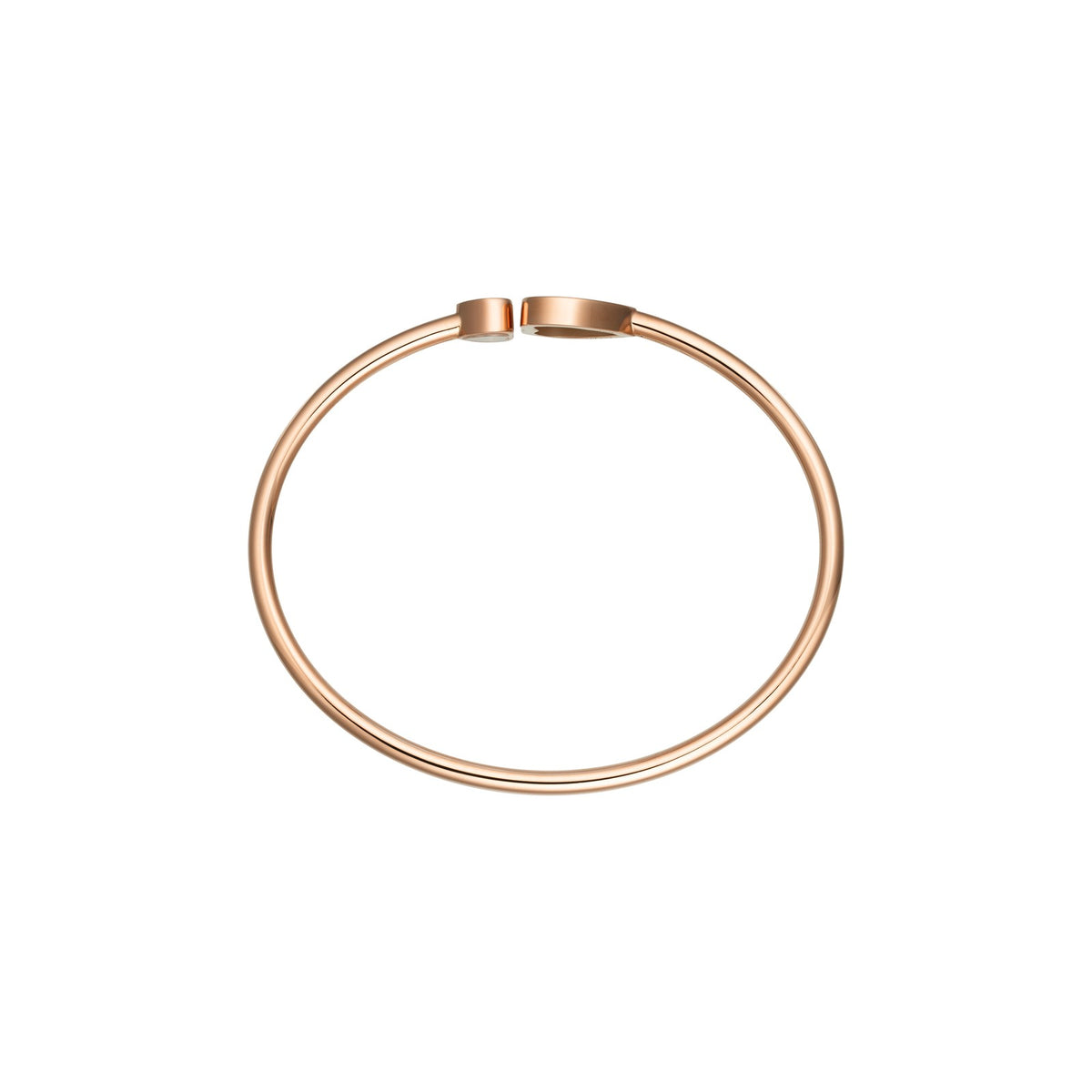 Chopard Happy Hearts bangle in 18k ethical rose gold with diamonds and malachite view 3