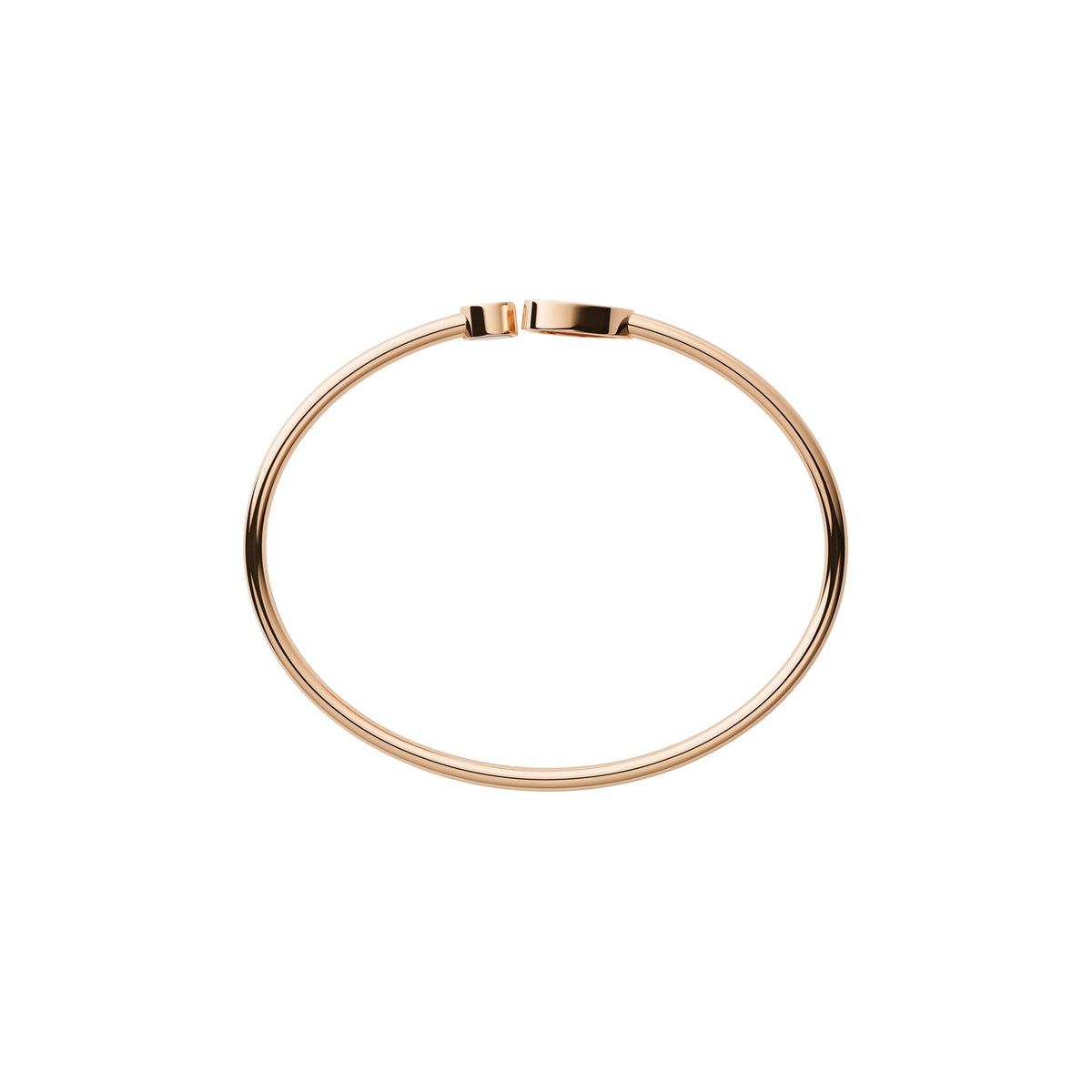 Chopard Happy Hearts bangle in 18k ethical rose gold with diamonds and carnelian view 3