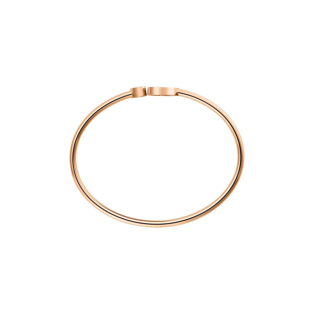 Chopard Happy Hearts bangle in 18k ethical rose gold with diamonds and onyx view 3
