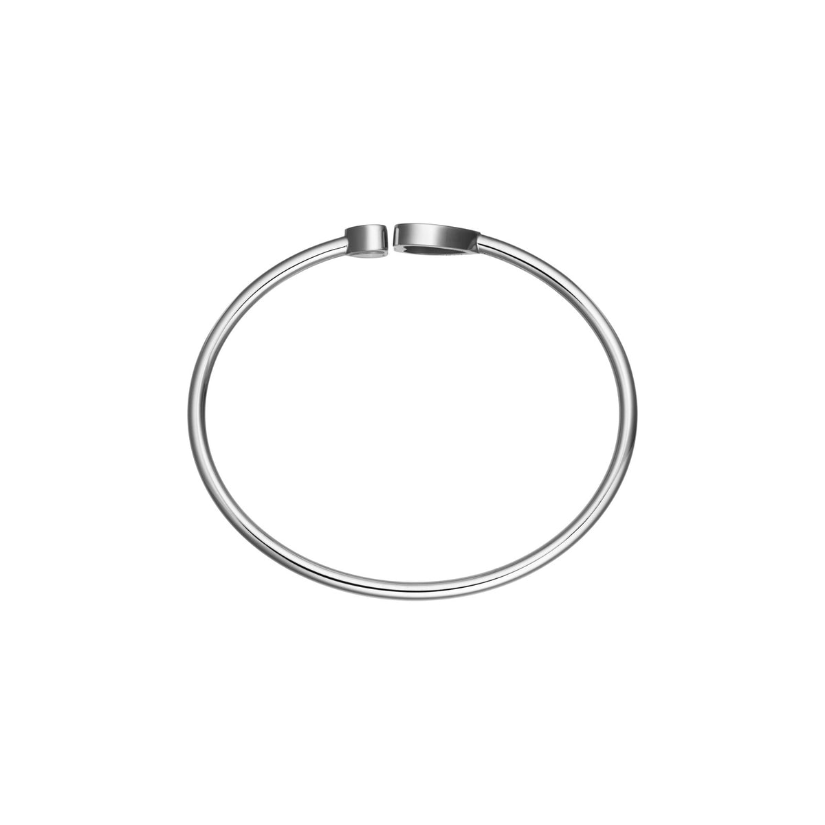 Chopard Happy Hearts bangle in 18k ethical white gold with diamonds and onyx view 3