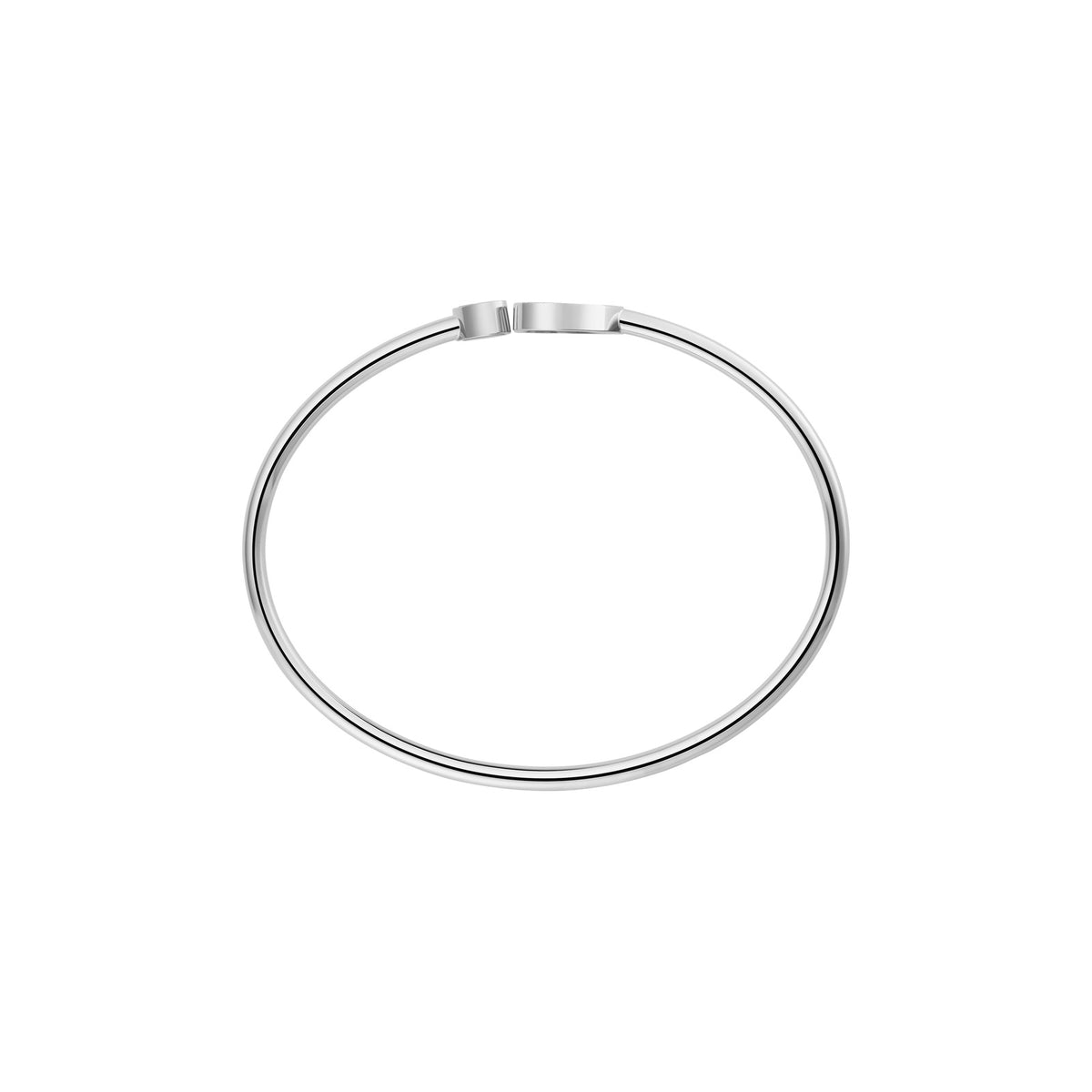 Chopard Happy Hearts bangle in 18k ethical white gold with mother of pearl view 3