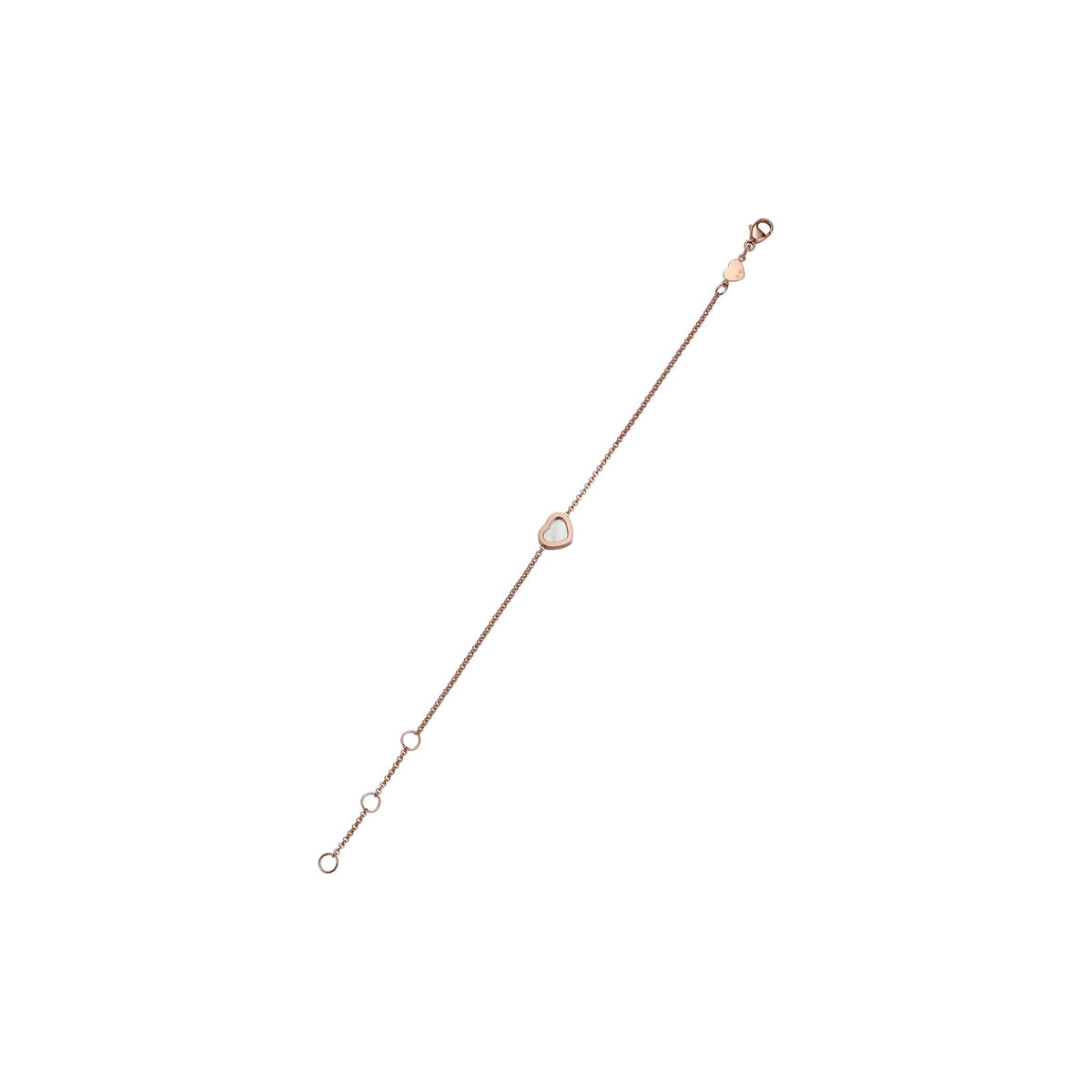 Chopard Happy Hearts bracelet in 18k ethical rose gold with mother of pearl view 3