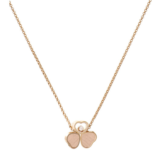 Chopard Happy Hearts necklace in 18k ethical rose gold with moving diamonds view 2
