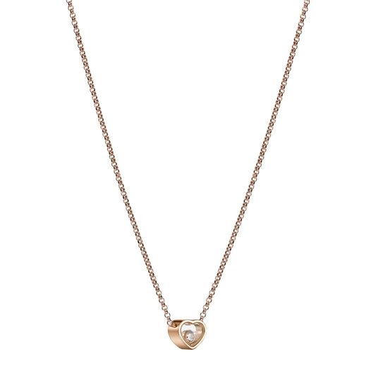 Chopard Happy Hearts necklace in 18k ethical rose gold with moving diamonds view 2
