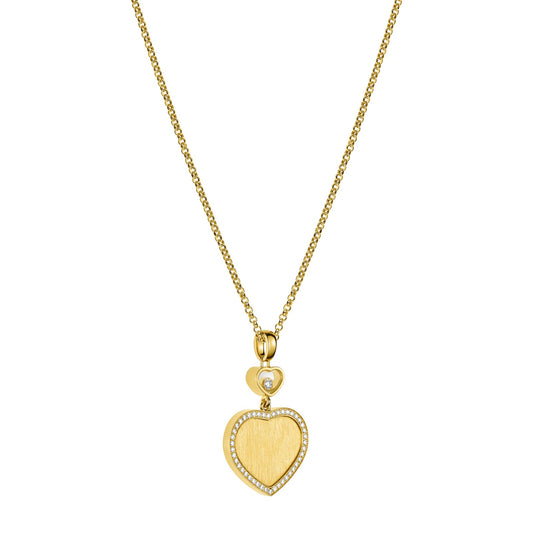 Chopard Happy Hearts pendant in 18k ethical yellow gold with moving diamonds, view 2