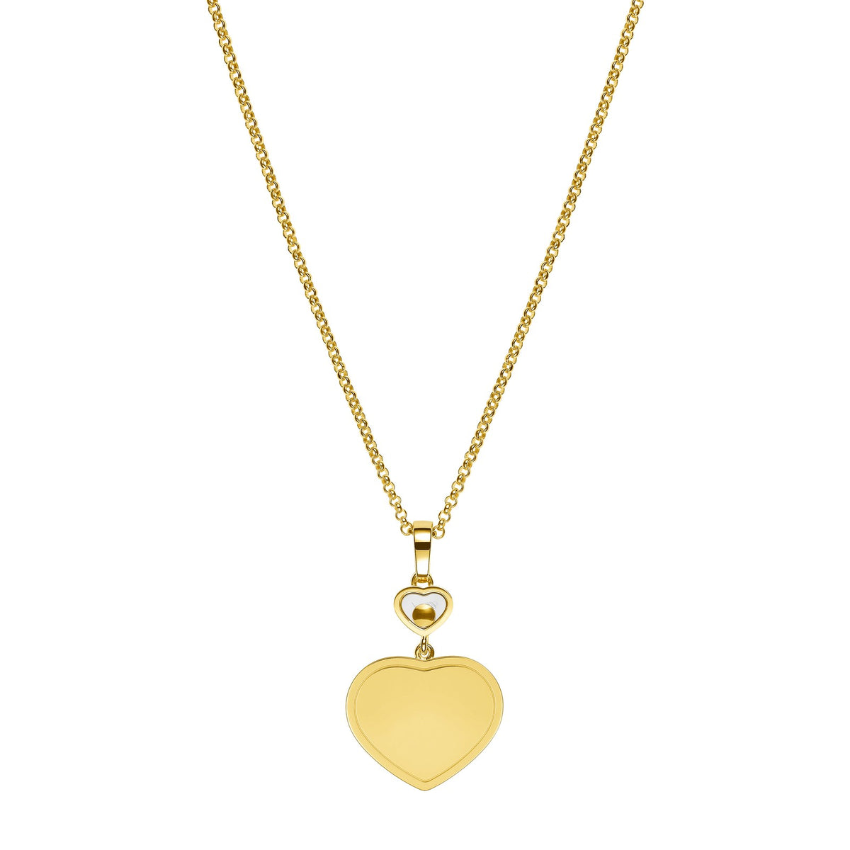 Chopard Happy Hearts pendant in 18k ethical yellow gold with moving diamonds, view 4