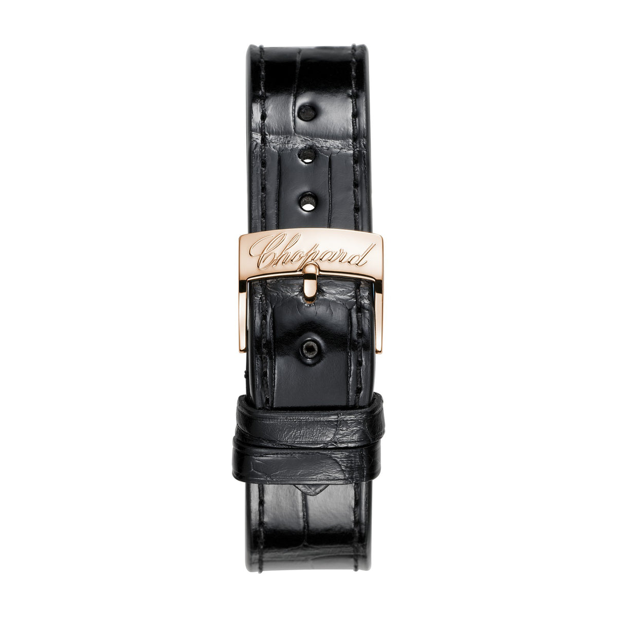 Chopard Happy Sport watch in 18k ethical rose gold with moving diamonds and sapphires, view 4