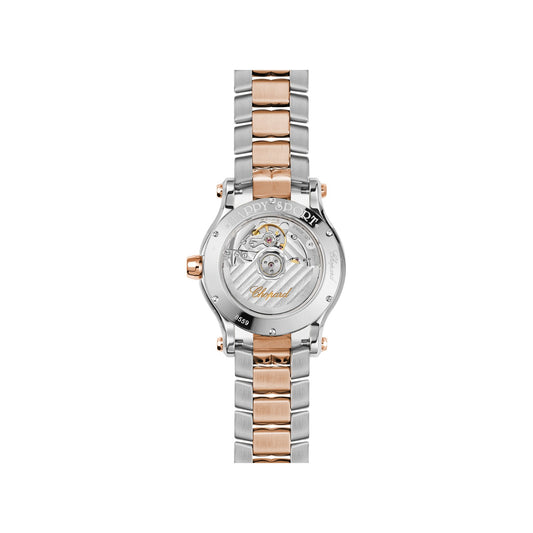 Chopard Happy Sport watch in 18k ethical rose gold and stainless steel, view 2