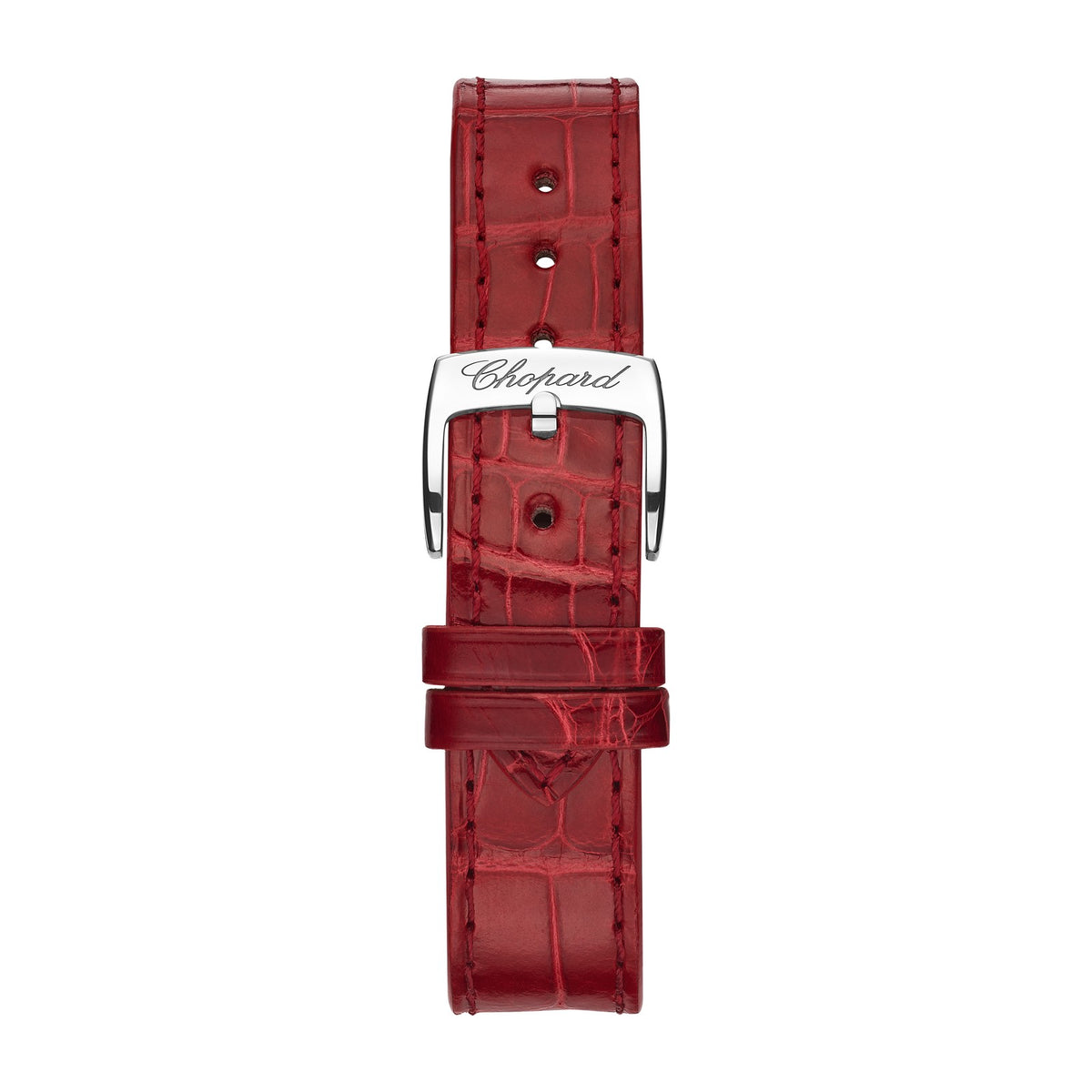 Chopard Happy Sport watch in 18k ethical rose gold and stainless steel with moving diamonds and rubies, view 4