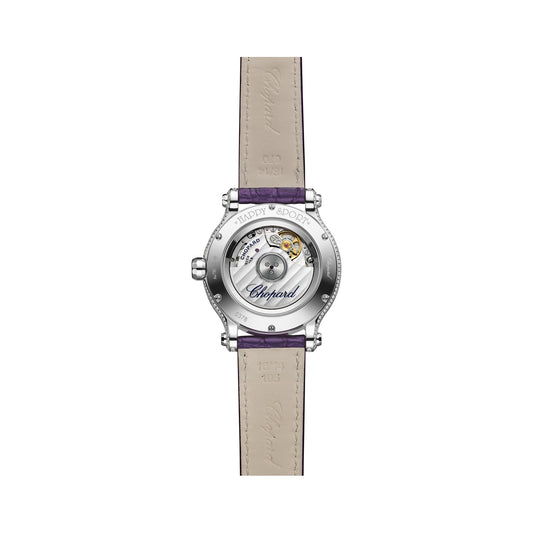 Chopard Happy Sport watch in 18k ethical white gold with diamonds and sapphires, view 2