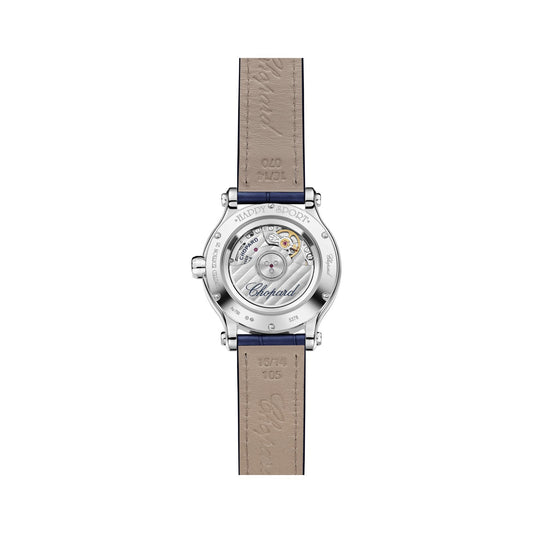 Chopard Happy Sport watch in 18k ethical white gold with moving diamonds, view 2