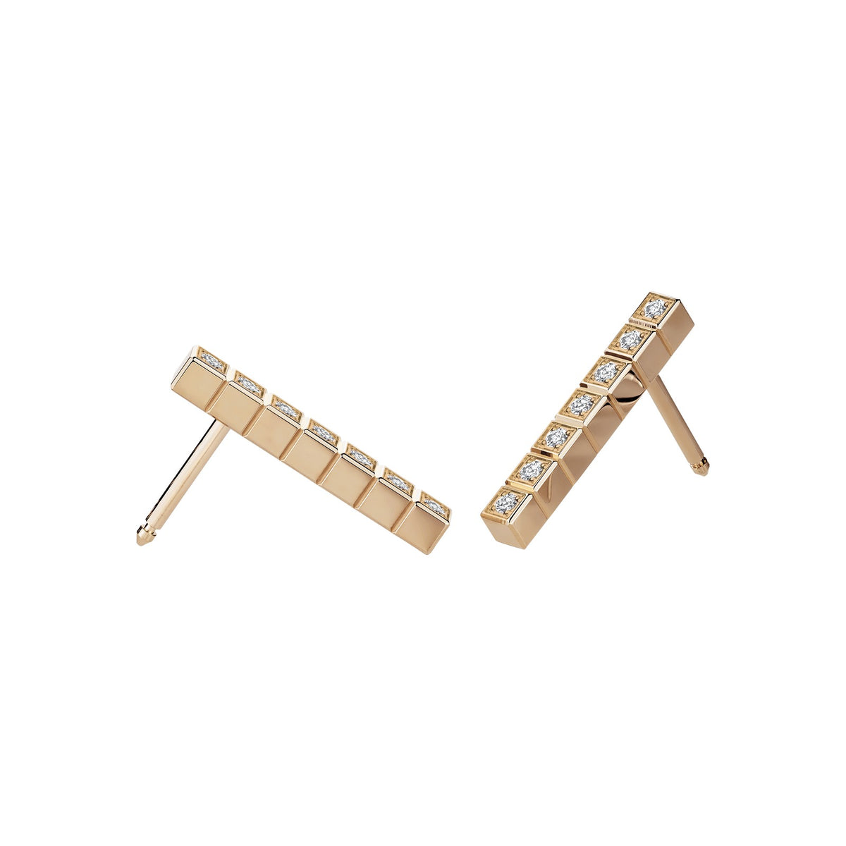 Chopard Ice Cube earrings in 18k ethical rose gold with diamonds view 5