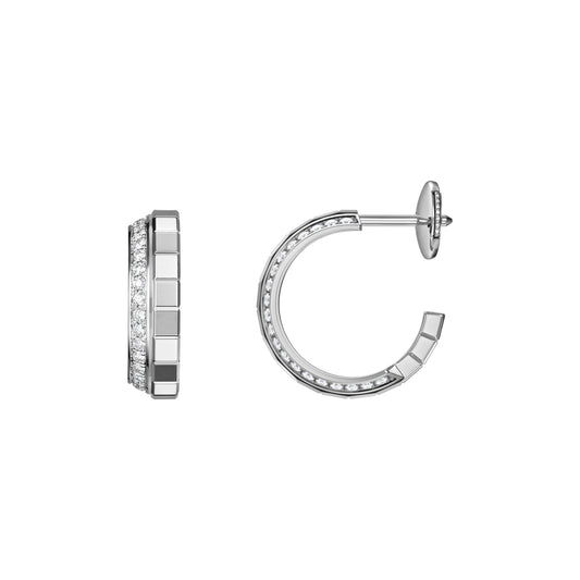 Chopard Ice Cube earrings in 18k ethical white gold with diamonds view 2