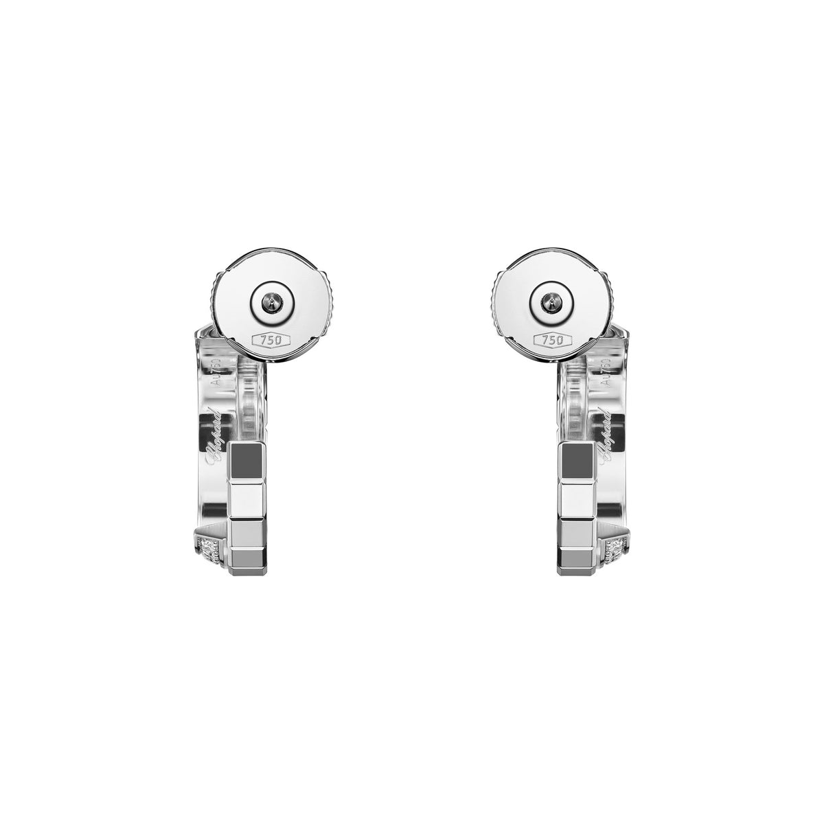 Chopard Ice Cube earrings in 18k ethical white gold with diamonds view 4
