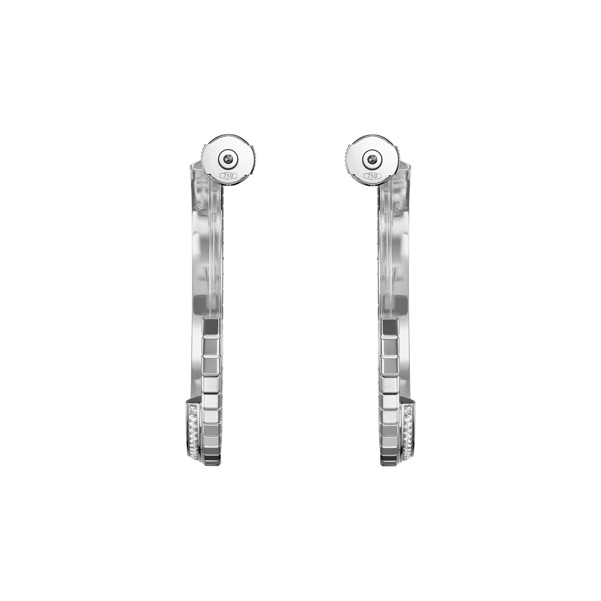 Chopard Ice Cube earrings in 18k ethical white gold with diamonds view 4