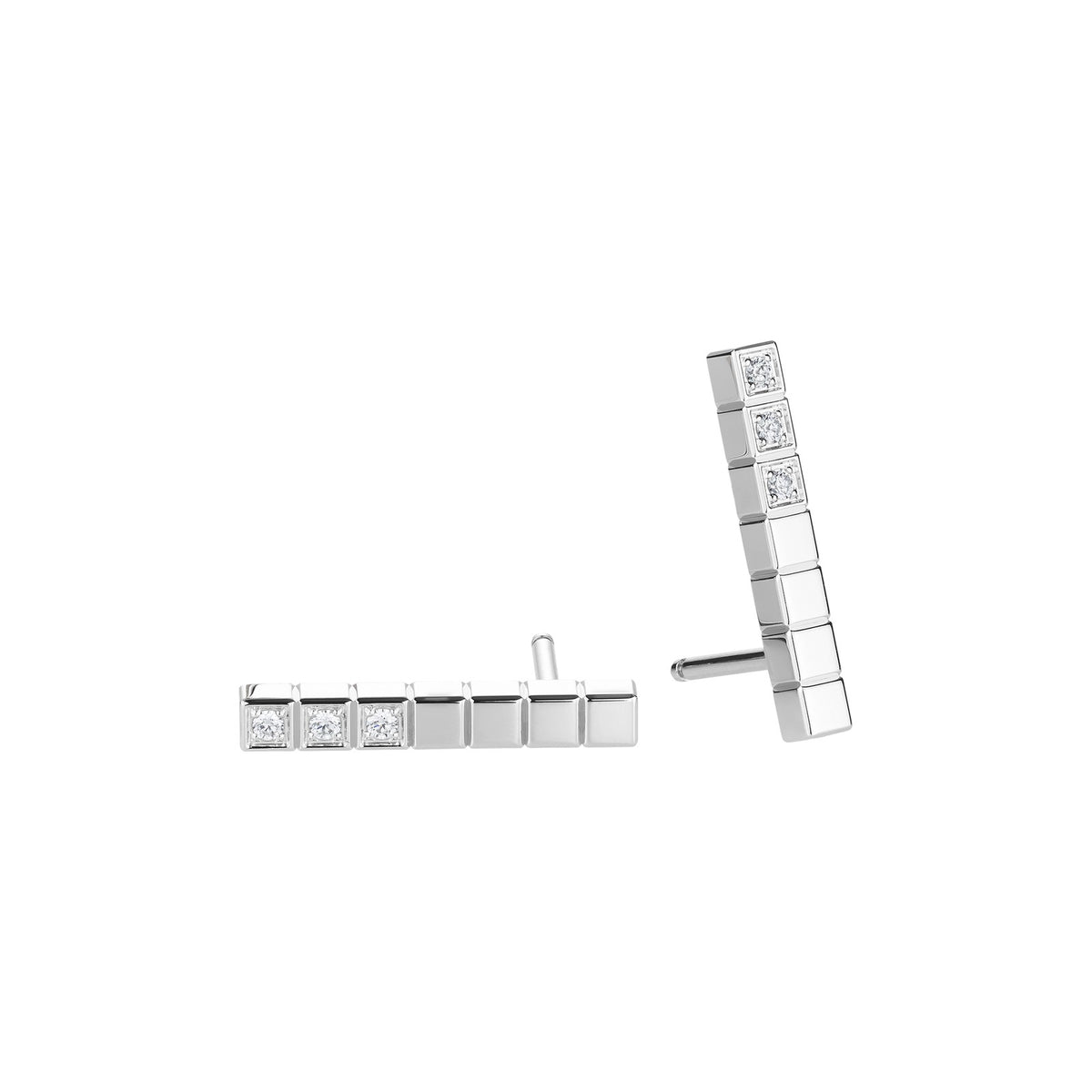 Chopard Ice Cube earrings in 18k ethical white gold with diamonds view 5