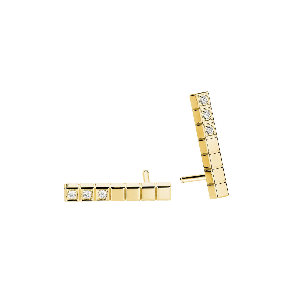 Chopard Ice Cube earrings in 18k ethical yellow gold with diamonds view 5