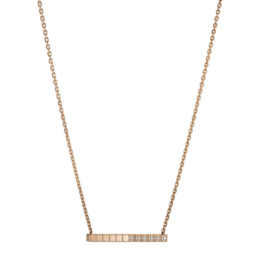 Chopard Ice Cube necklace in 18k ethical rose gold with diamonds view 2