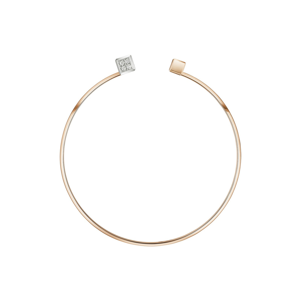 Chopard Ice Cube necklace in 18k ethical white and rose gold with diamonds, view 3