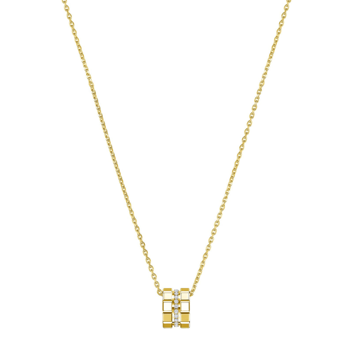 Chopard Ice Cube pendant in 18k ethical yellow gold with diamonds, view 3