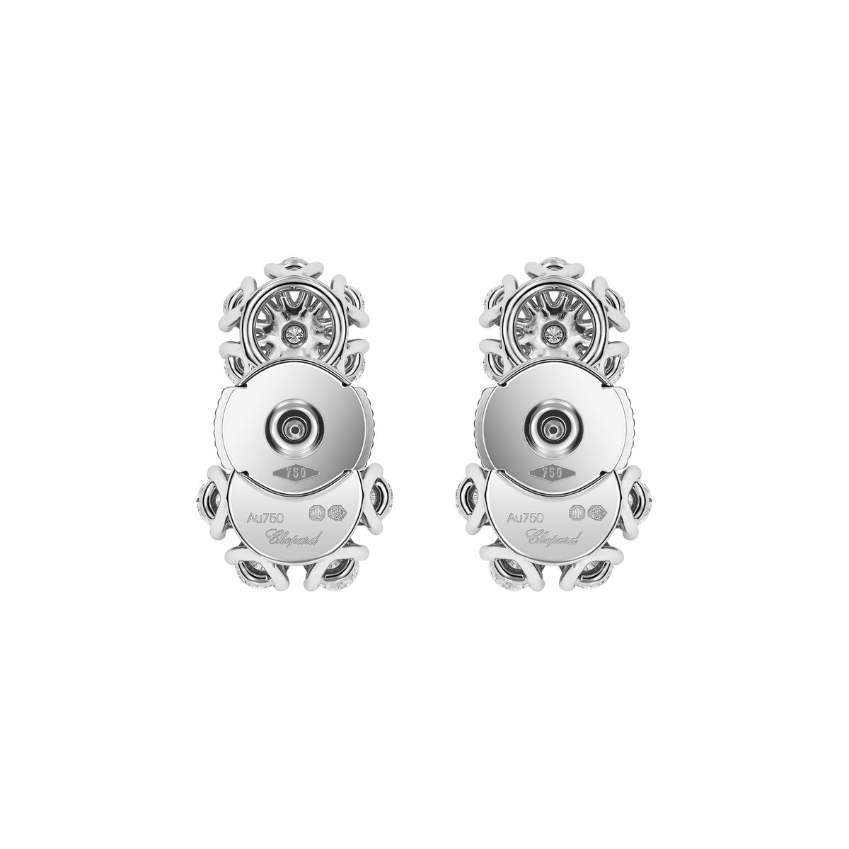 Chopard L'Heure du Diamant earrings in 18k ethical white gold with diamonds view 4