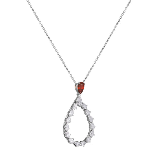 Chopard L'Heure du Diamant pendant in 18k ethical white gold with diamonds and rubies, view 2