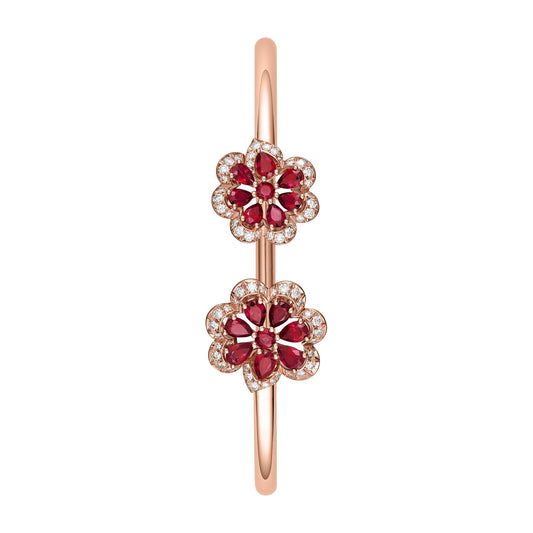 Chopard Precious Lace bangle in 18k ethical rose gold with diamonds view 2