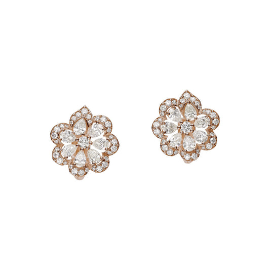 Chopard Precious Lace earrings in 18k ethical rose gold with diamonds view 2