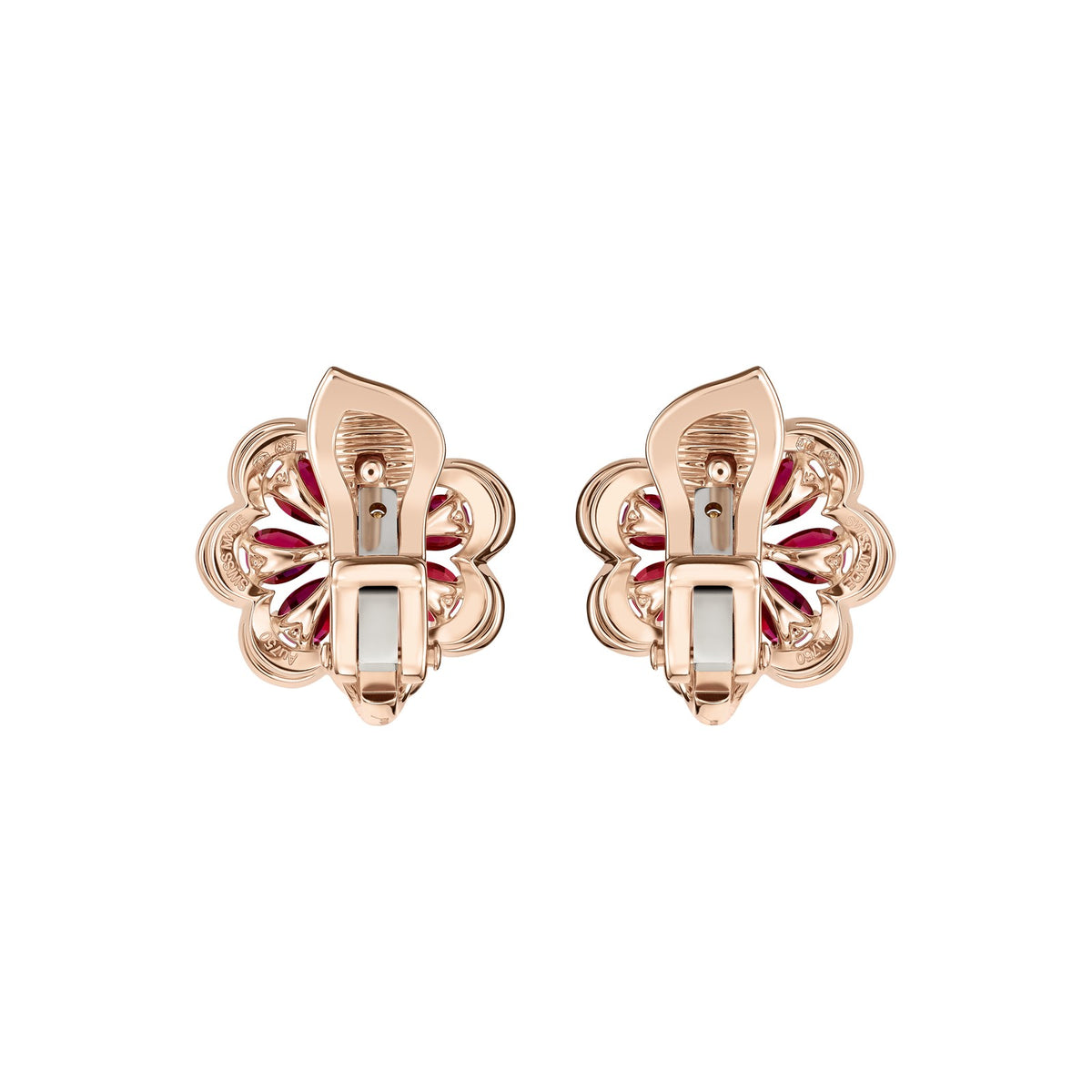 Chopard Precious Lace earrings in 18k ethical rose gold with diamonds view 4