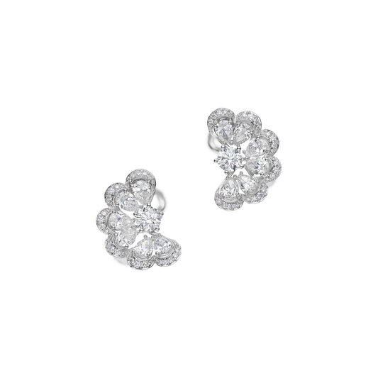 Chopard Precious Lace earrings in 18k ethical white gold with diamonds view 2
