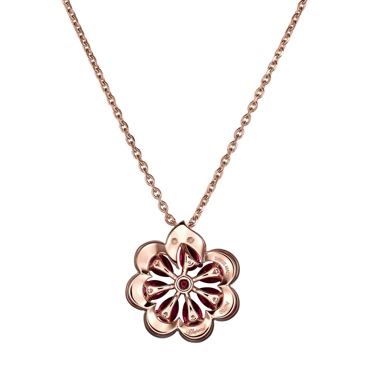 Chopard Precious Lace necklace in 18k ethical rose gold with diamonds, view 4