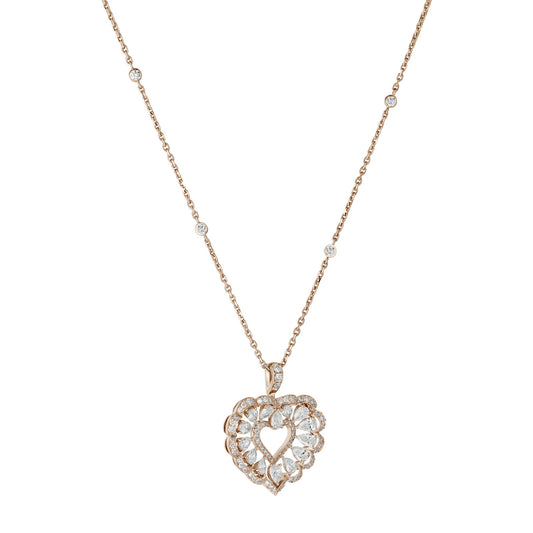 Chopard Precious Lace pendant in 18k ethical rose gold with diamonds, view 2