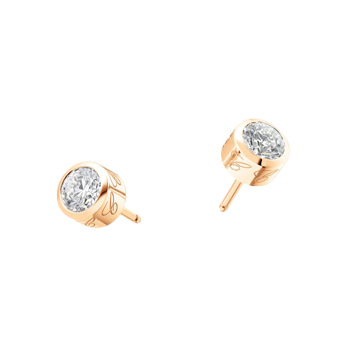 Chopard Solitaire earrings in 18k ethical rose gold with diamonds