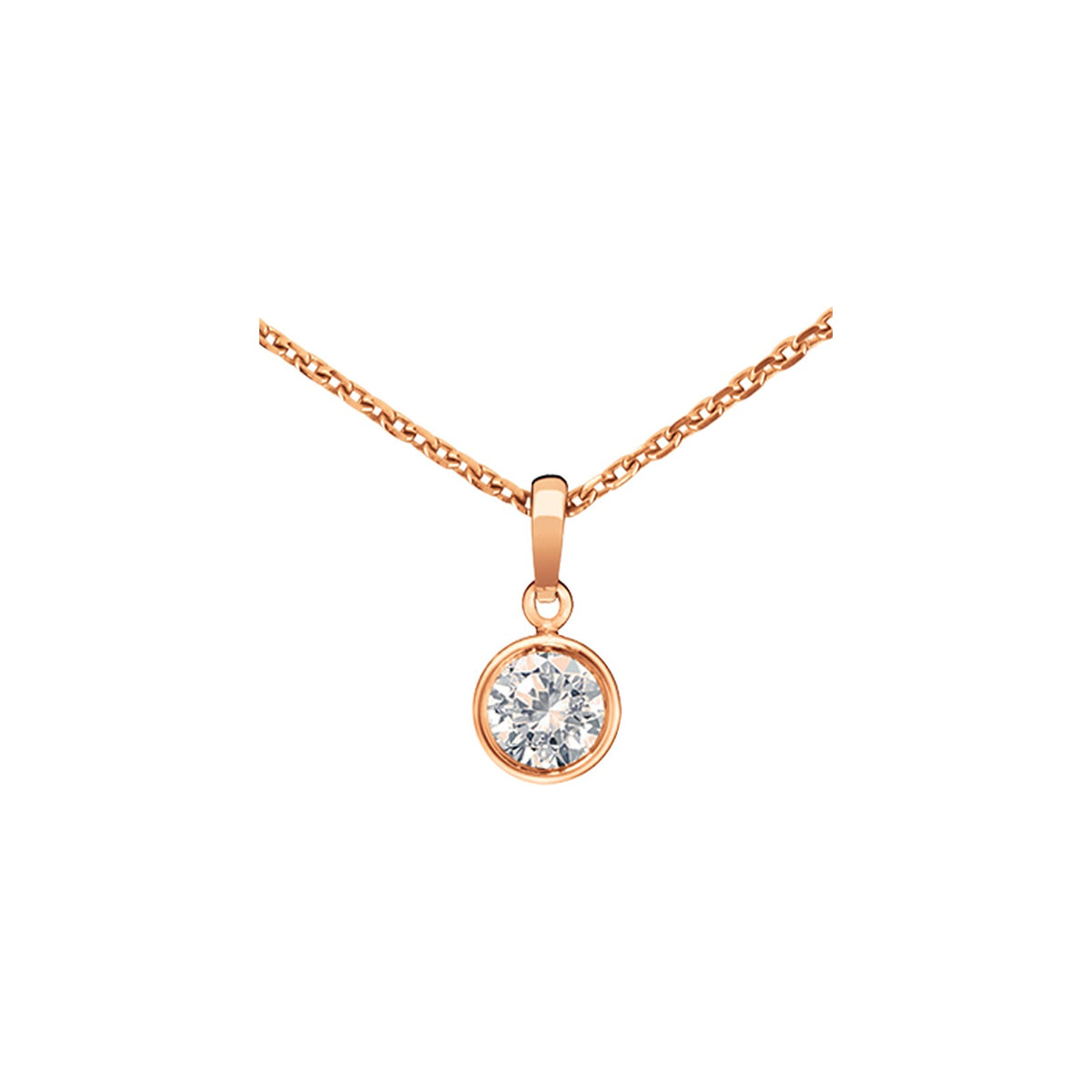 Chopard Solitaire ring in 18k ethical rose gold with diamonds, view 2