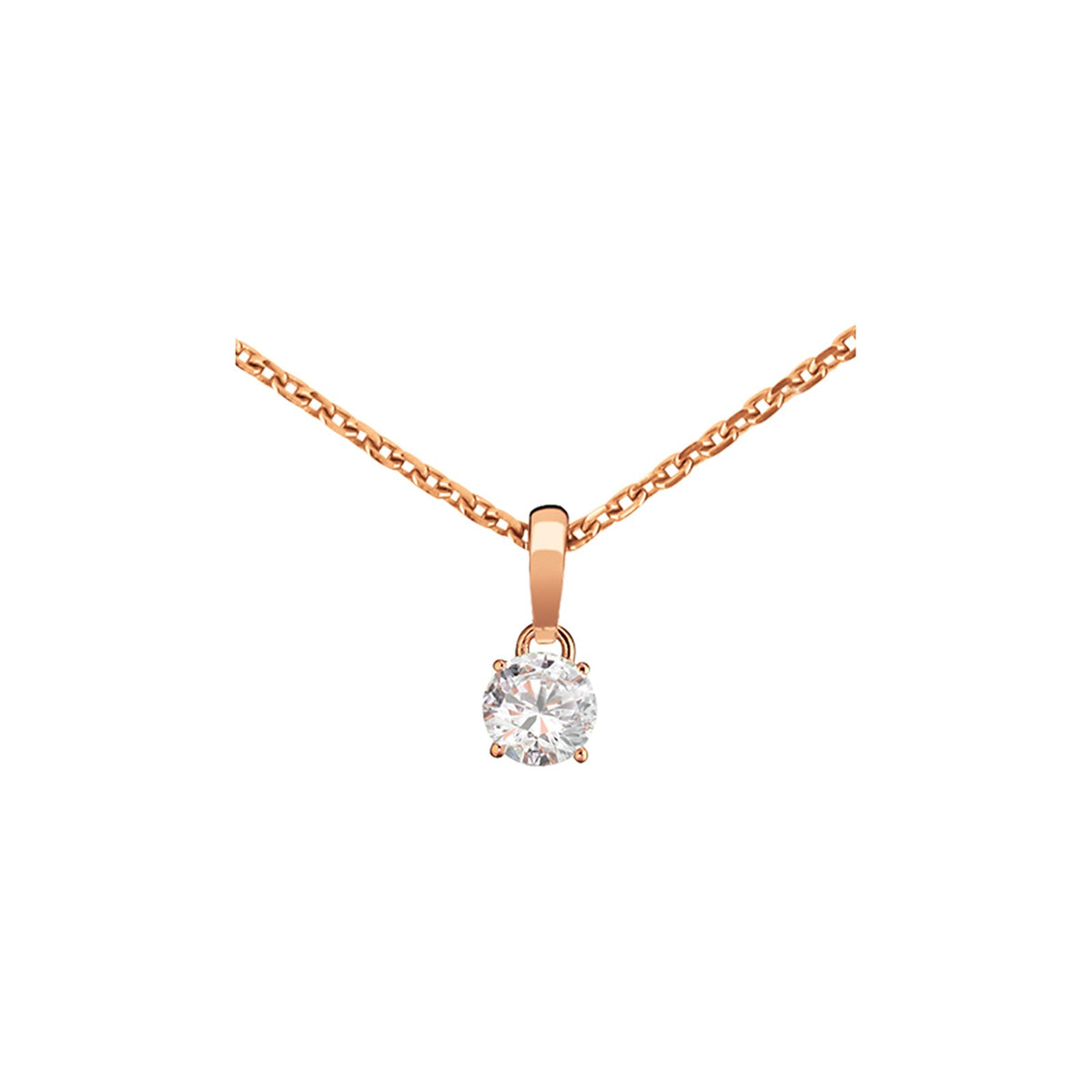 Chopard Solitaire ring in 18k ethical rose gold with diamonds, view 2