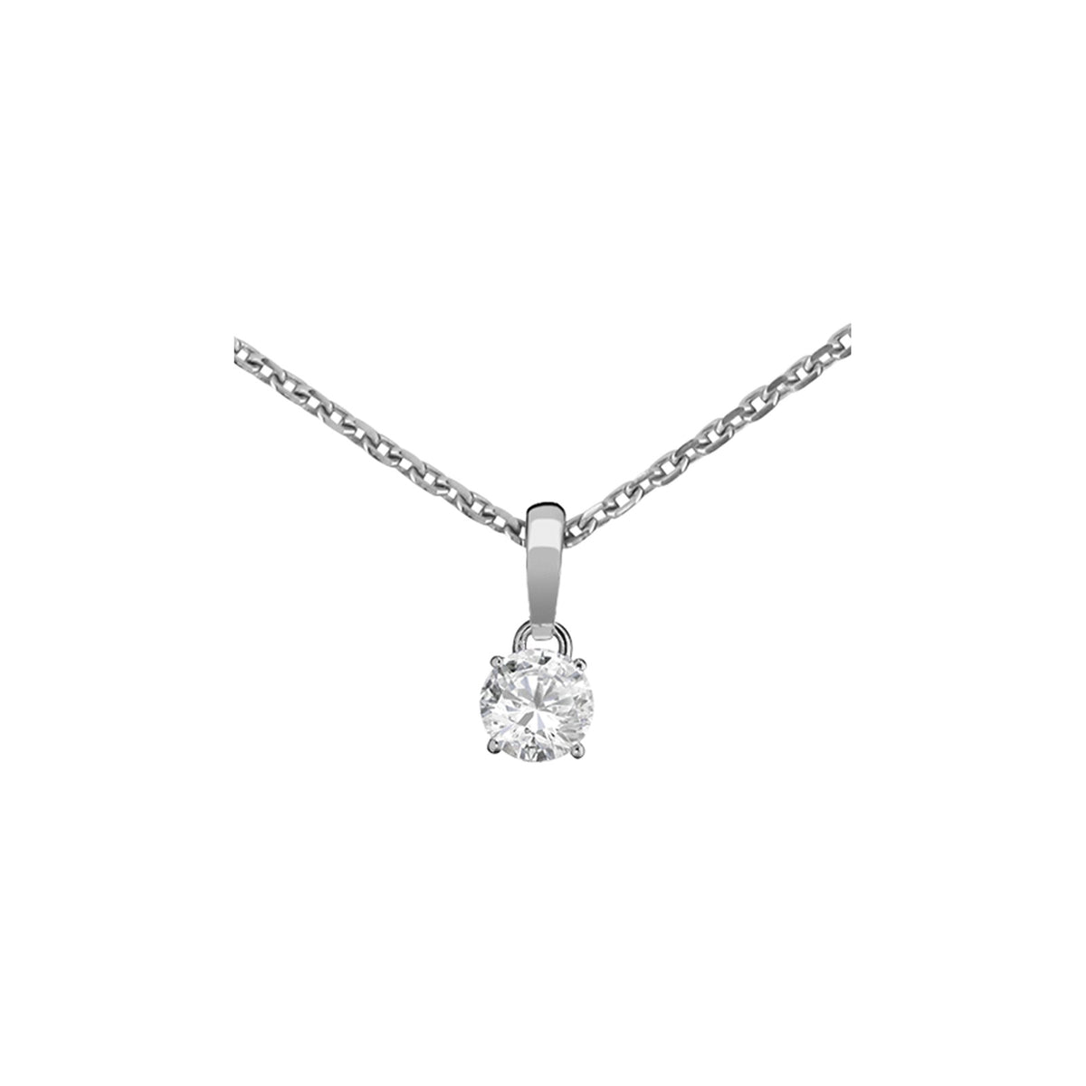 Chopard Solitaire ring in 18k ethical white gold with diamonds, view 2