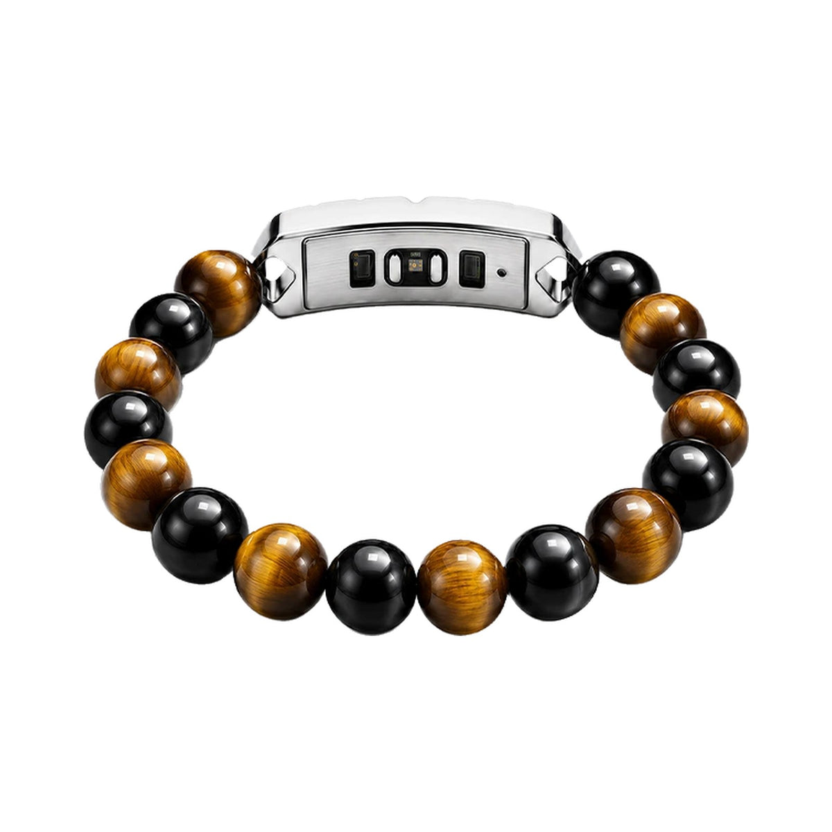 VERTU COR CHAIN OBSIDIAN AND TIGER'S EYE SMART BEAD BRACELET, view 2