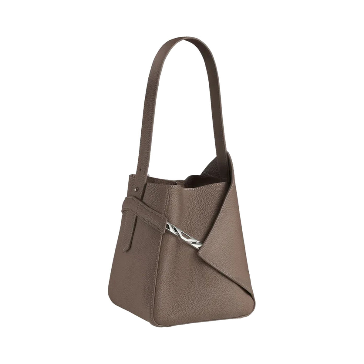 VERTU FOLDED V CATENA BUCKET BAG MOCHA GREY, view 1
