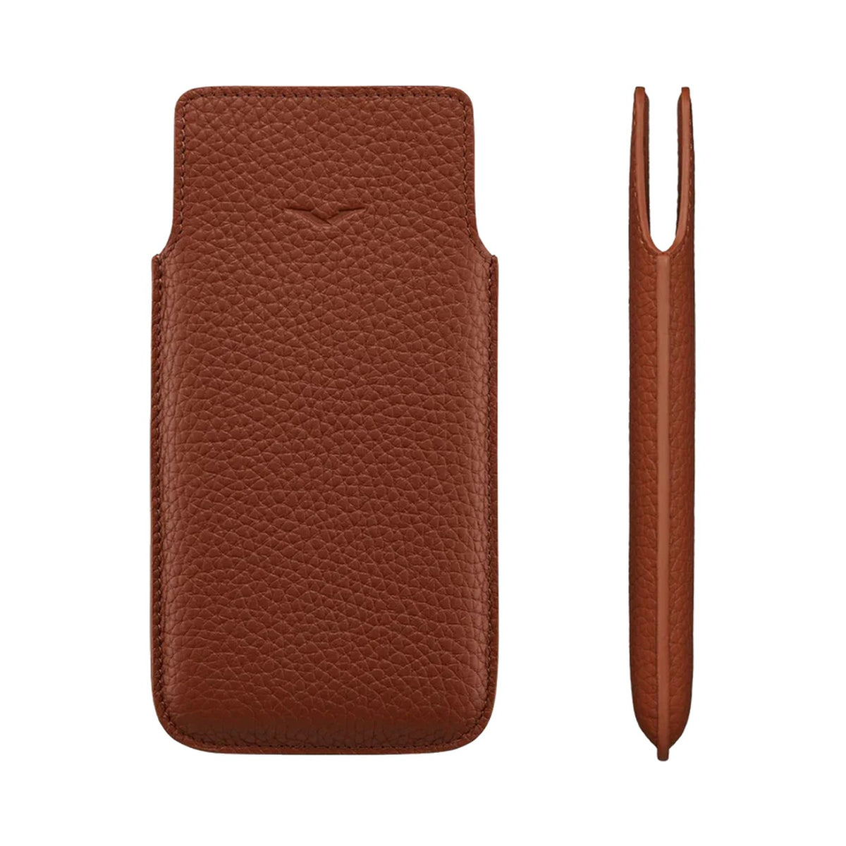 VERTU IVERTU AND METAVERTU CALF LEATHER SLIP CASE BROWN, view 1