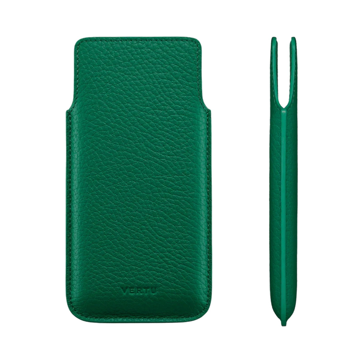 VERTU IVERTU AND METAVERTU CALF LEATHER SLIP CASE GREEN, view 1