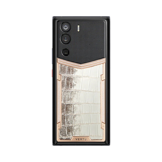 VERTU METAVERTU CURVE PHONE HIMALAYA ALLIGATOR SKIN 18K GOLD AND DIAMONDS, view 2