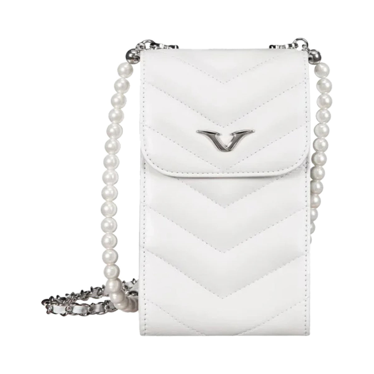 VERTU PEARL CHAIN BAG WHITE, view 1