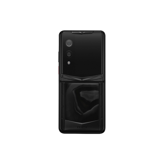 VERTU QUANTUM FLIP PHONE CELESTIAL DARK AGATE, seen from above, hand-polished agate