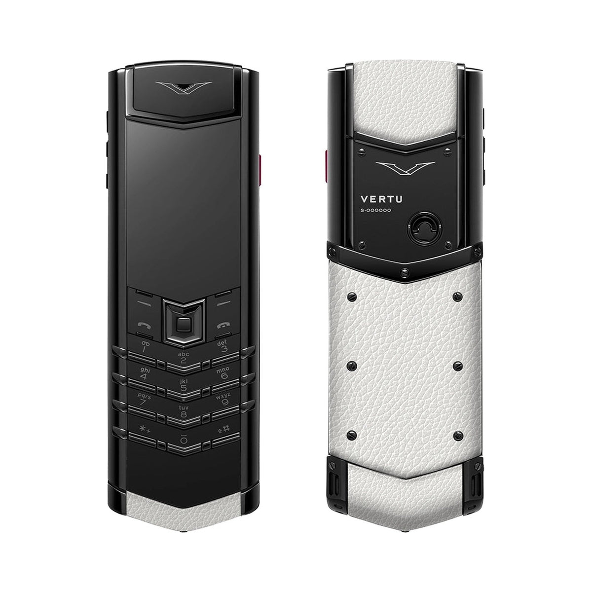 VERTU SIGNATURE S+ PHONE BLACK STEEL WHITE CALFSKIN, view 2