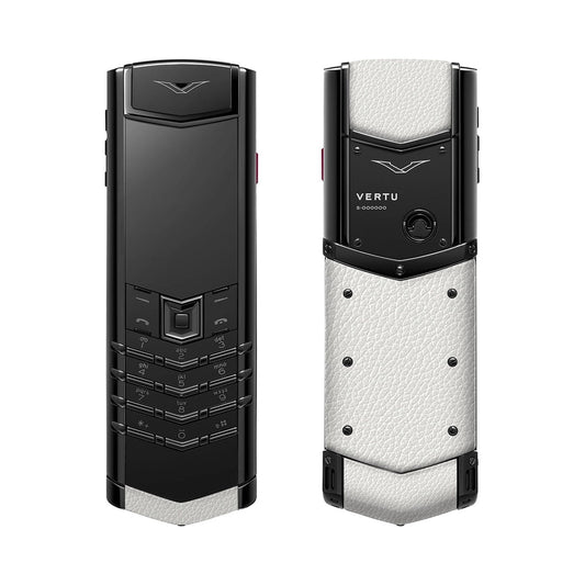 VERTU SIGNATURE S+ PHONE BLACK STEEL WHITE CALFSKIN, view 2