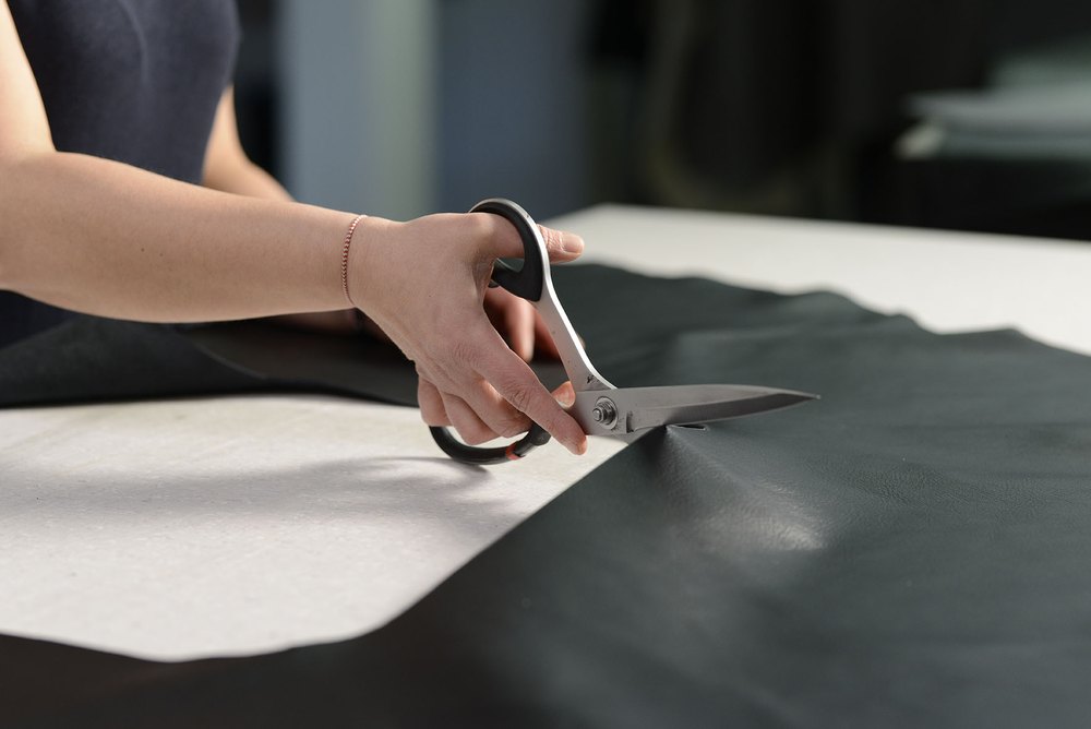 Cutting the leather