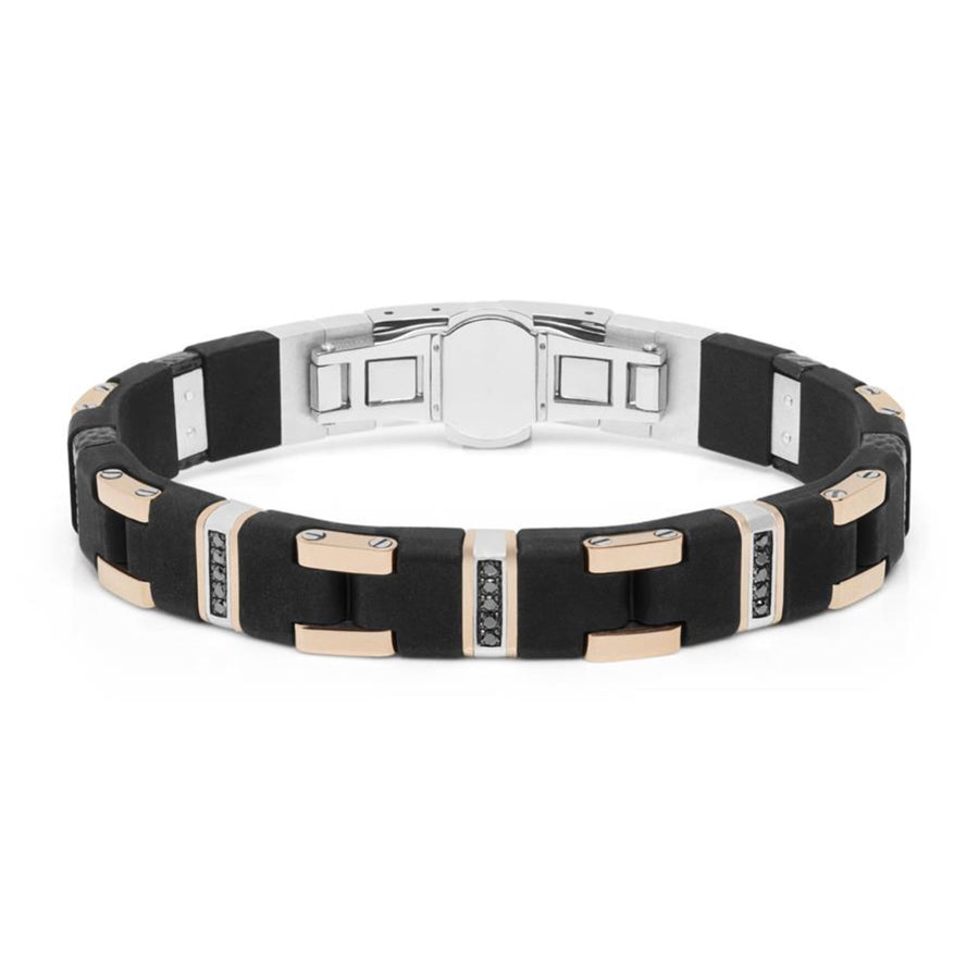 Baraka men's rubber bracelet with gold